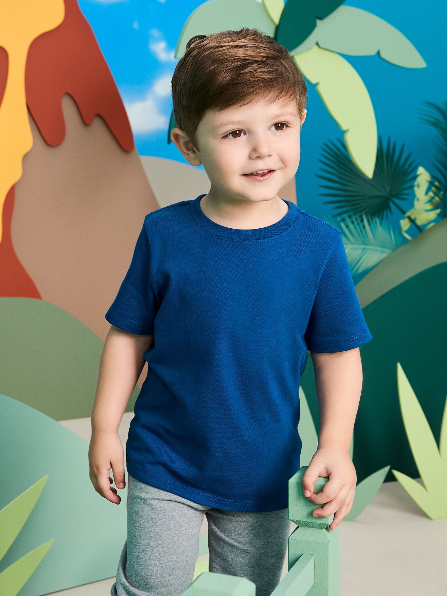 Garanimals Newborn, Baby & Toddler Boy Cotton Short-Sleeve Solid T-Shirts, 3-Pack, Sizes 0-6T