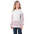 thumbnail image 2 of Mercatoo Girls Color 𝐁lock Hoodies Long Sleeve Cute 𝐏reppy Lightweight Pullover Sweatshirt with Pocket Cotton Loose Solid Tops, 2 of 7