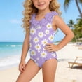 thumbnail image 5 of Afelkas Toddler Girl Daisy Print Swimwear Sleeveless Ruffled One Piece Swimsuit Open Back Bathing Suit Summer Beach Clothes Little Kids Water Park, 5 of 9