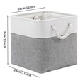 thumbnail image 4 of Collapsible Fabric Storage BIN, 12-inch Square Cotton Linen Organizer Basket with Weaving Rope Handles for Closet, Nursery, and Home Organization,Gray, 4 of 8
