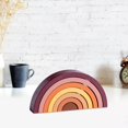 thumbnail image 3 of TISHITA Wooden Rainbow Stacker Montessori Geometry Colorful Building Blocks Blocks Toys Mocha Brown, 3 of 8