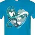 thumbnail image 4 of Inktastic Cervical Cancer Awareness Teal and White Ribbon Around Heart T-Shirt, 4 of 5