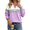 03#Purple, variant on Ladies Relaxed Loose Quarter Zip Pullover Sweatshirt with Color Block Panels Long Sleeve Top for Outdoor Daily Street Casual Wear