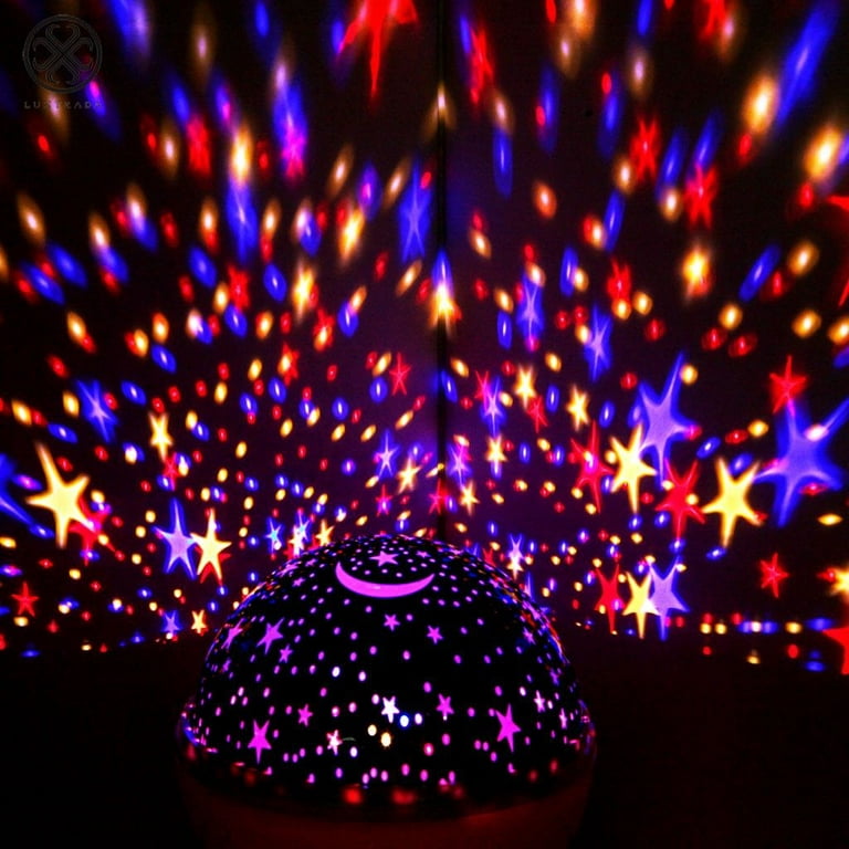Rotating Sun And Star Moon projector rotating night Light Lamp for kids to  sleep 4 LED Bead 360 Degree Romantic Rotating Night Sky Cosmos Star  Projector for Christmas And Toy Gift 