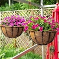 thumbnail image 6 of Hanging Baskets for Plants Outdoor,Hanging Planter,14 Inch Large Hanging Planter,with Coco Liner Pot & Water Storage Tray - with Black Chain,Hanging Basket for Outdoor (2 Pack), 6 of 11