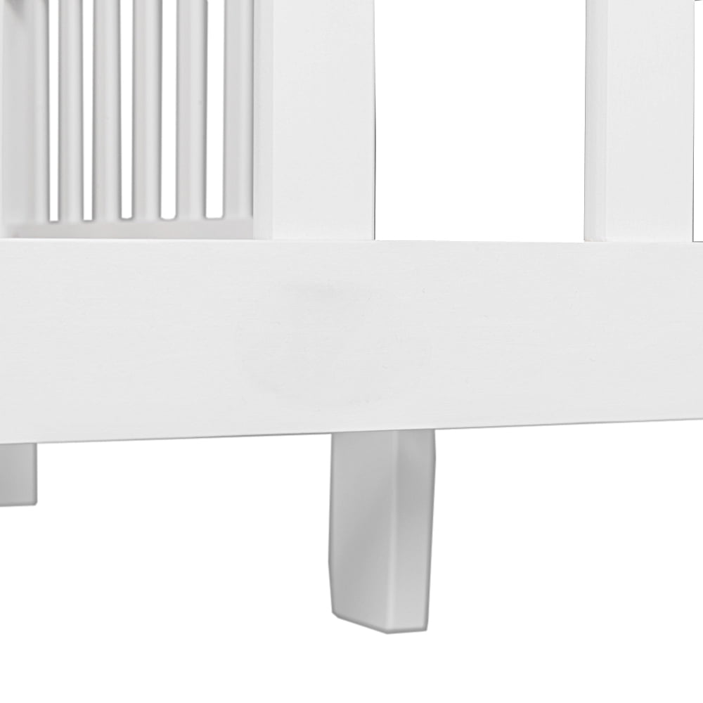 White Wooden Toddler Bed with Safety Guardrails, Pine Wood Plywood Kids Bed, Crib to Big-Kid Transition Bed for Boys Girls Bedroom