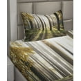 thumbnail image 3 of Ambesonne Nature Fitted & Top Sheet Set with Sham, Forest Leaves at Sunrise, Yellow Green Brown, 3 of 5