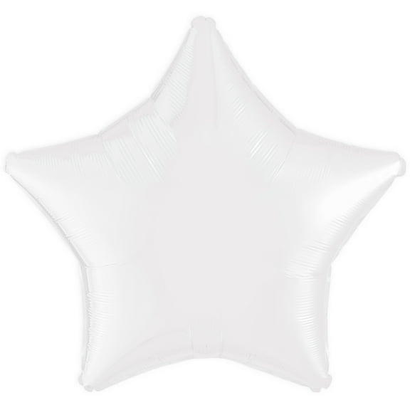 Anagram 19" White Party Opaque Star Junior Shape Foil Balloon
