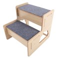 thumbnail image 3 of KAKOWELY 2 step wooden pet stairs Dog Stair Soft Comfortable Pet Stair Easy to Climb Dog Ramp Step Dog Ramps for Sofa Dog Step for Small Dogs Cat Pet Step Pet Accessory, 3 of 5