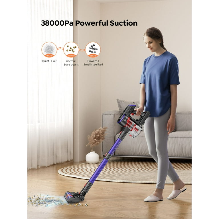 BuTure Cordless Vacuum Cleaner, 450W 33KPA Cordless Stick Vacuum, Up to 55  Mins Runtime, Anti-Winding Brush and 1.2L Large Dust Cup, Handheld Vacuum