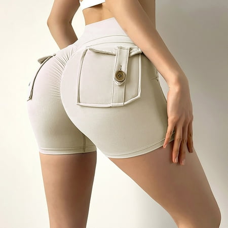 

Photo-Ready Outfits POROPL High Waist Workout Athletic Running Yoga Summer Maternity Shorts Clearance Beige Size 4
