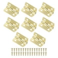 thumbnail image 1 of Uxcell 8-Pack Bisagras de Puerta, 5/7in (18mm) Hierro Electrochapado Bisagras Mini de Bisagra Plegable Interior con Tornillo [Tono Dorado], 1 of 1