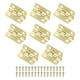 thumbnail image 1 of Uxcell 8-Pack Bisagras de Puerta, 5/7in (18mm) Hierro Electrochapado Bisagras Mini de Bisagra Plegable Interior con Tornillo [Tono Dorado], 1 of 1