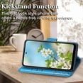 thumbnail image 4 of Designed for Moto G Play 2023 Case Wallet,Women Flip Protective Cover with Credit Card Holders Butterfly Embossed PU Leather Kickstand Wrist Strap Phone Case for Motorola Moto G Play 2023 (Blue), 4 of 7