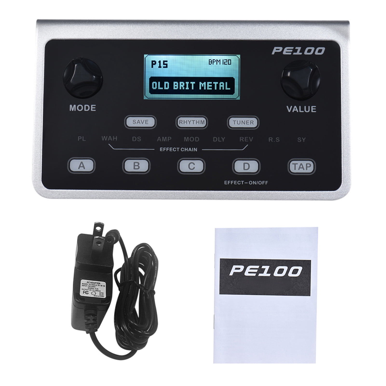 Sorven True Bypass Processors PE100 Portable Multi-effects Processor Guitar Effect Pedal 39 Effects 40 Drum Patterns 10 Metronomes Tap Tempo