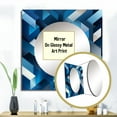 thumbnail image 3 of Designart "Minimalist Geometric Polygons in White and Blue II" 0 Blue Large Square Mirror - Square Bedroom Mirror Printed Wall Decor - Modern Square Printed Wall Mirror Art, 3 of 5