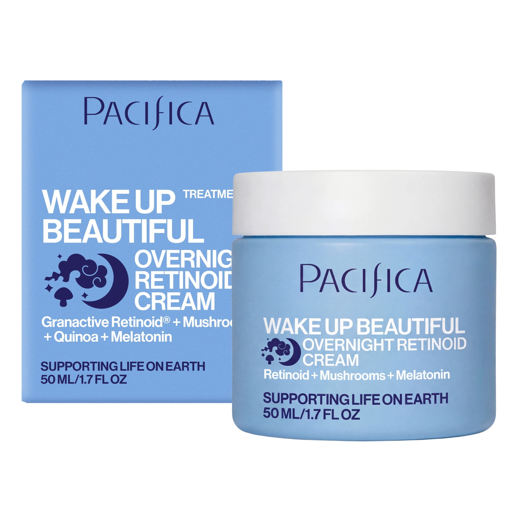 Pacifica Wake Up Beautiful Retinoid Night Cream – Vegan Overnight Anti-Aging Moisturizer with Hyaluronic Acid, Reduces Wrinkles & Fine Lines, Hydrating and Gentle for Dry or Mature Skin, 1.7 fl oz