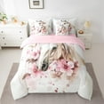 thumbnail image 2 of Homewish Western Horse Bedding Comforter Set 7pcs for Teens Boys Girls,Farmhouse Animal Queen Bedding Sets Super Cozy,Chic Pink Flowers Queen Sheet Sets,Breathable Home Decor,Reversible, 2 of 8