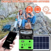 Portable Power Station, Solar Generator 10W Panel Flashlights Camp Lamps Battery USB Charger Back up Electric System Home Emergency Outdoor Backup