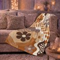 thumbnail image 6 of Retro Halloween Fall Floral Amoeba Shapes Checkerboard Pumpkin, Festive Pet Portrait Pattern, Warm Flannel Blanket for Living Room and Bedroom, Cat Lovers Halloween Gift, Pet Lover Home Decor, 6 of 9