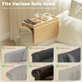 thumbnail image 4 of HOMCOM Foldable Sofa Armrest Tray, Bamboo Couch Arm Tray for Drinks Natural, 4 of 10