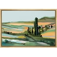 thumbnail image 3 of PixonSign Framed Canvas Print Wall Art Pastel Countryside Valley Landscape Nature Wilderness Illustrations Modern Art Decorative Minimal Rustic for Living Room, Bedroom, Office - 16"x24" Natural, 3 of 5