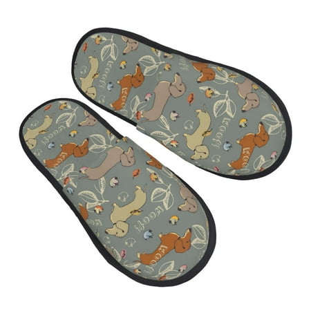 

House Slippers for Women Men - Dachshund Dog Puppy No.1009 Soft House Shoes Fuzzy Slippers Lightweight Slip-On Cozy House Slippers for Woman Indoor Outdoor