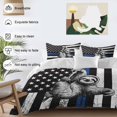 thumbnail image 3 of Queen 4 Piece Bedding Set American Flag Law Enforcement Thin Blue Line Soft Breathable Duvet Cover and Pillowcase, Animal Sloth Duvet Cover Set Bed Sheets for Bedroom Dormitory Guest Room, 3 of 9
