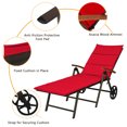 thumbnail image 5 of Patiojoy Outdoor Rattan Wicker Lounge Chair Folding Patio Chaise w/ Wheels Red Cushion, 5 of 10
