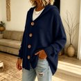 thumbnail image 5 of Women Loose Button Front Hooded Knit Cardigan, Drop Shoulder Long Sleeve Casual Sweater Jacket 2XL, 5 of 6