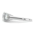thumbnail image 4 of Sterling Silver Rhodium-plated Three Stone CZ Ring, 4 of 6