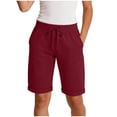 thumbnail image 2 of ClodeEU Women's Solid Color High Waist Workout Shorts, Casual Summer Loose Fit Comfy Shorts with Pockets Wine,Women's Plus S, 2 of 5