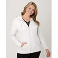 thumbnail image 6 of Hanes Women's Slub Jersey Full Zip Hoodie White 2XL, 6 of 6