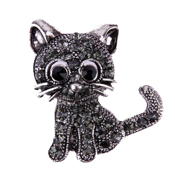 Broche de gato lindo de aleación cristal Likrtyny Para estrenar