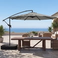 thumbnail image 2 of Outsunny 9.6 ft Rotating Offset Patio Umbrella with Sandbag, Grey, 2 of 10