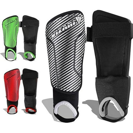 Vizari Matera Soccer Shin Guards - Lightweight & Durable Football Shin Pads with Ankle Protection - Impact Protection, Breathable Comfort - Adults & Kids Soccer Shin Guards with Adjustable Straps