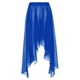 thumbnail image 2 of Miutii Women High Low Flowy Asymmetrical Sheer Chiffon Lyrical Ballet Dance Skirt Performance Costume Royal Blue One Size, 2 of 8