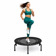 Open Box JumpSport 350 Indoor 39" Fitness Trampoline, Black w/White Frame