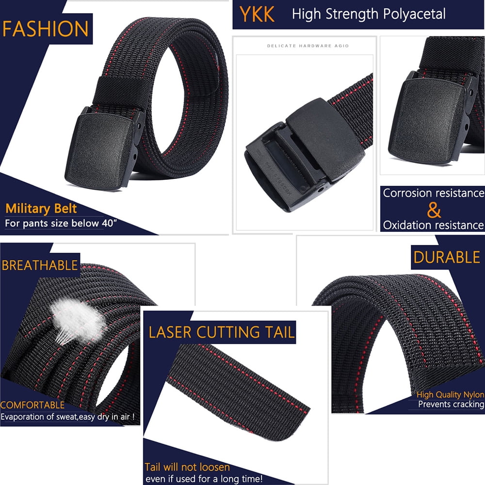 Men's Heavy Duty Nylon Belt with YKK Buckle - Breathable