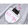 thumbnail image 3 of Beezizac Cute Cat Pajamas for Girls Modal Fiber Tee & Pants Pj Set Tween Size 6, 3 of 7