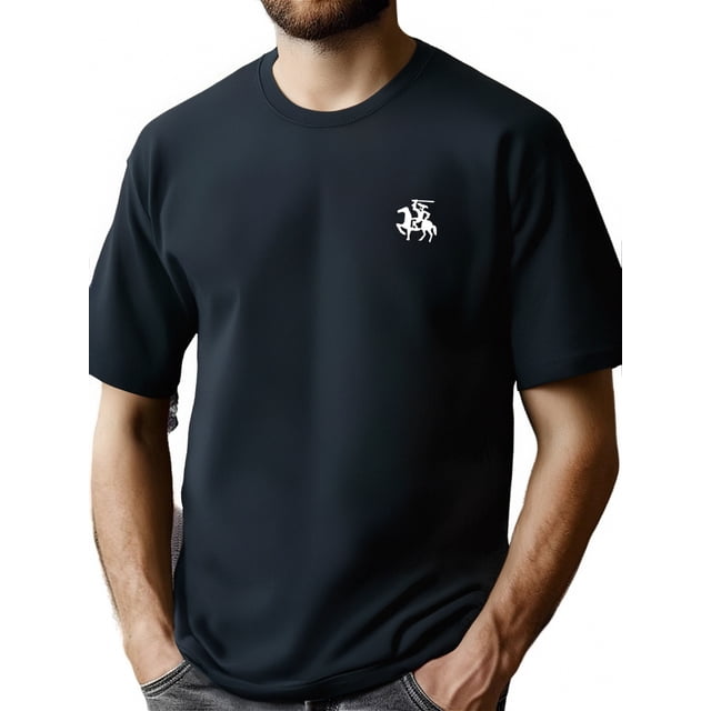 Men'S Round Neck Golf Sport Short Sleeve T-Shirt with Geometric Print, Casual Athletic Fashion, Polyester, Summer, Regular Fit, Knitted Fabric, Adult Men'S Clothing Tee For Adult, Men, Women, Teen, T