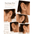 thumbnail image 5 of 12 Pairs 14K Gold Plated Flat Back Hypoallergenic Earrings for Women Men Surgical Stainless Steel Earrings for Sensitive Ears Small Gold Stud Hoop Cartilage Earring Stack Set,Gold 02, 5 of 6
