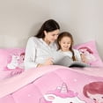 thumbnail image 5 of Manfei Dreamy Princess 7-Piece Twin Bedding,Cute Unicorn Bedding Comforter Set,Pink,Pink Reversible, 5 of 7