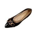 thumbnail image 2 of BRGZLK Women's Loafers Flats Casual Versatile Plus Size Metal Chain Pointed Toe Comfortable Breathable Soft Sole Slip-On Work Flats Shoes for Walking Black 9, 2 of 5