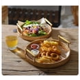 thumbnail image 4 of Breakfast Tray Round Wooden Trays Rattan Storage Basket Hot Fruit D7, 4 of 8