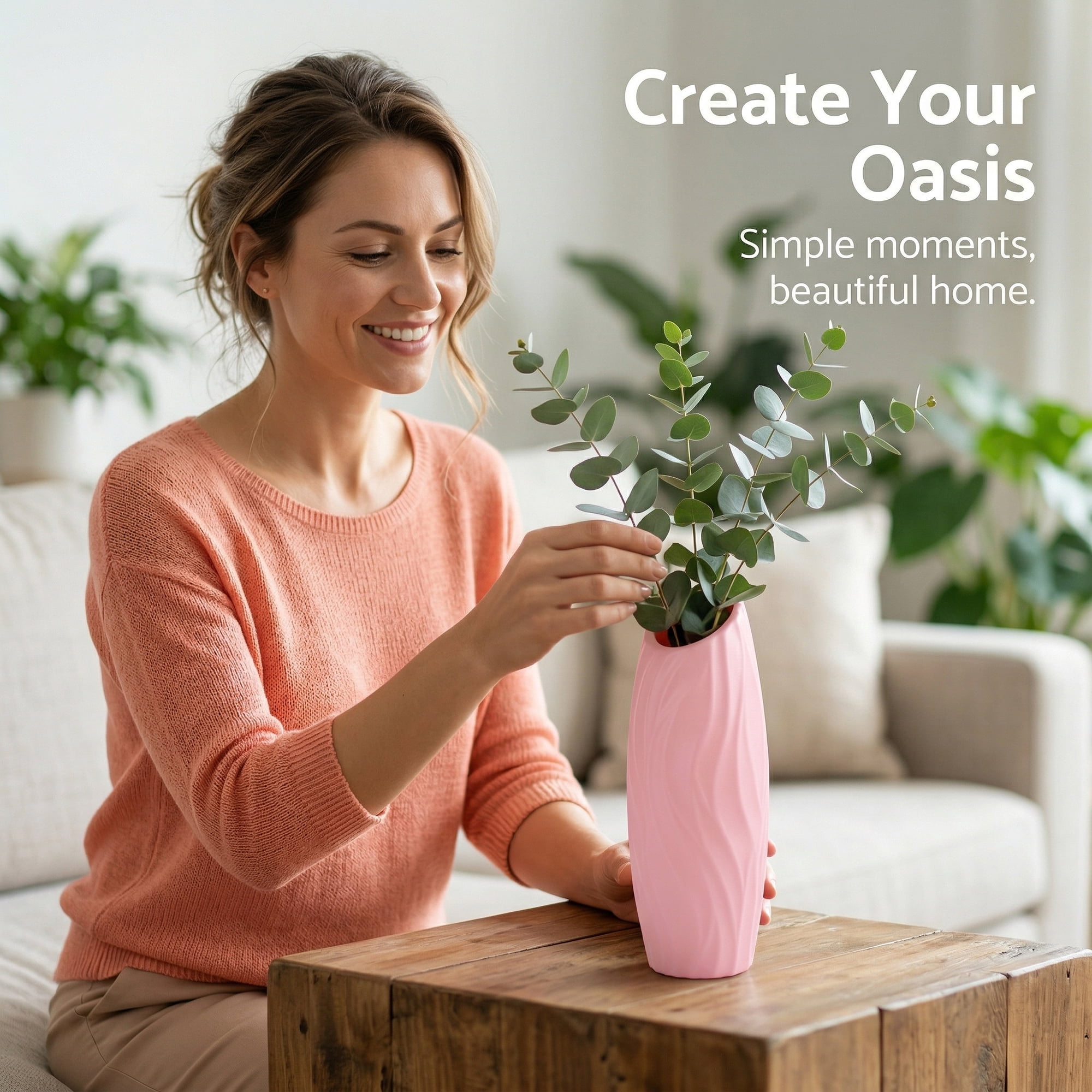 Unique Bargains Bud Vase for Single Stem Roses Plastic Vase Pink 2.8"L x 2.8"W x 7.9"H
