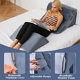 thumbnail image 3 of Bigroof 4pcs Orthopedic Bed Wedge Pillow Set, Reading Triangle Pillow for Bed Back and Legs Support Wedge Pillow Sleeping, 3 of 7