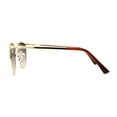 thumbnail image 4 of Hipster Crossbar Double Bridge Rectangle Metal Rim Sunglasses Gold Brown, 4 of 4