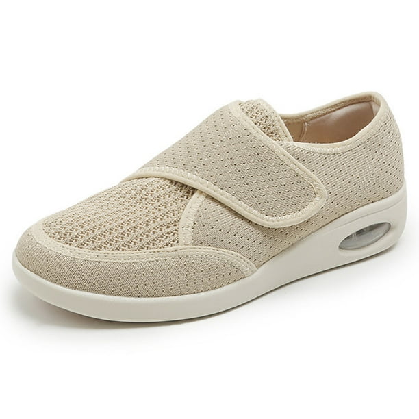 Zapatos para diabéticos ancho ajustable zapatos para hinchazón de pies para personas mayores alivio del dolor en el pie