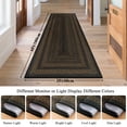 thumbnail image 2 of 2' x 6' Braided Jute Hallway Runner Rug，Non Slip Ultra Thin Washable Low-Pile Carpet for Laundry Room, Farmhouse Modern Mat Runner for Bedroom, Entryway, Hallway, 2 of 10